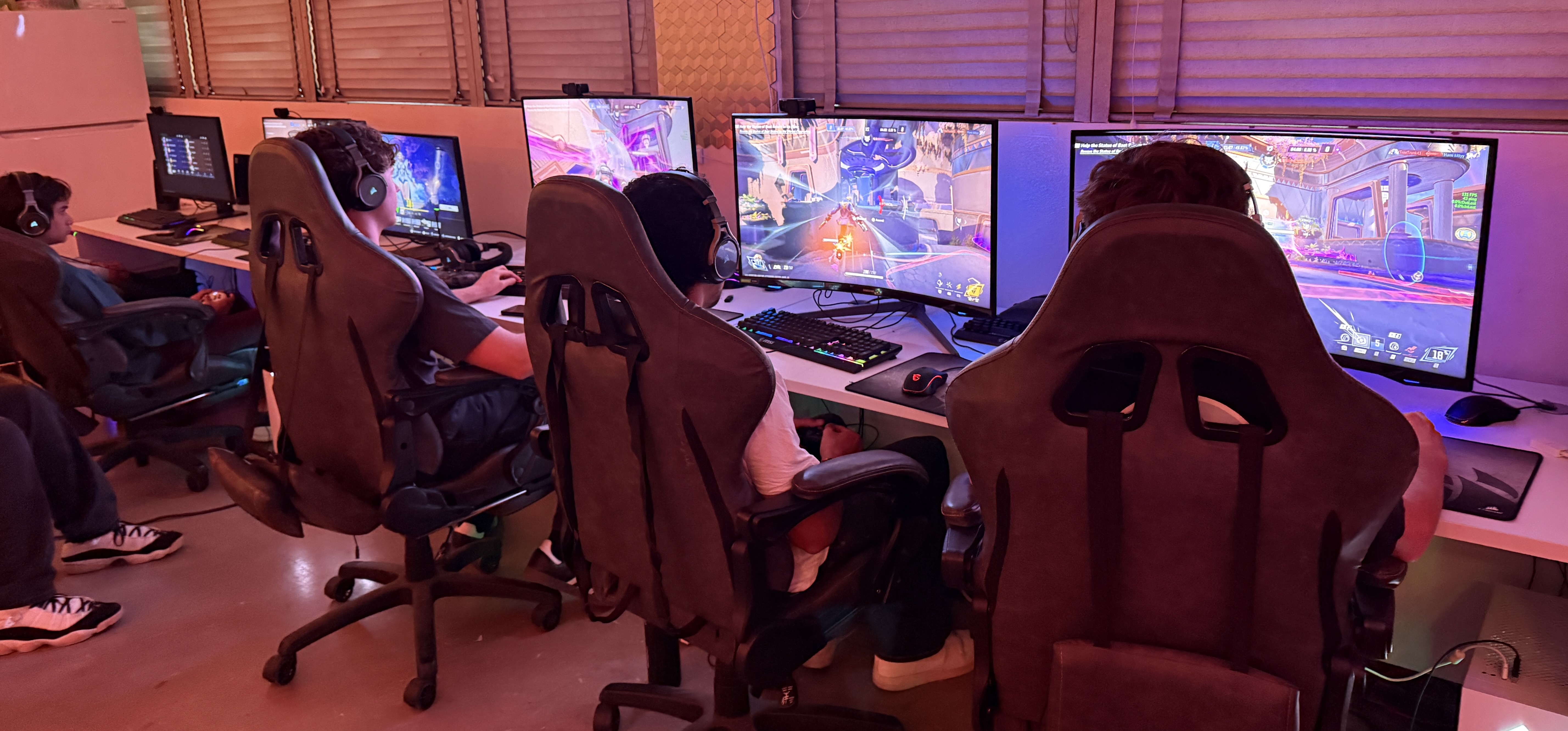 Hamilton Esports Lab — students competing on gaming PCs