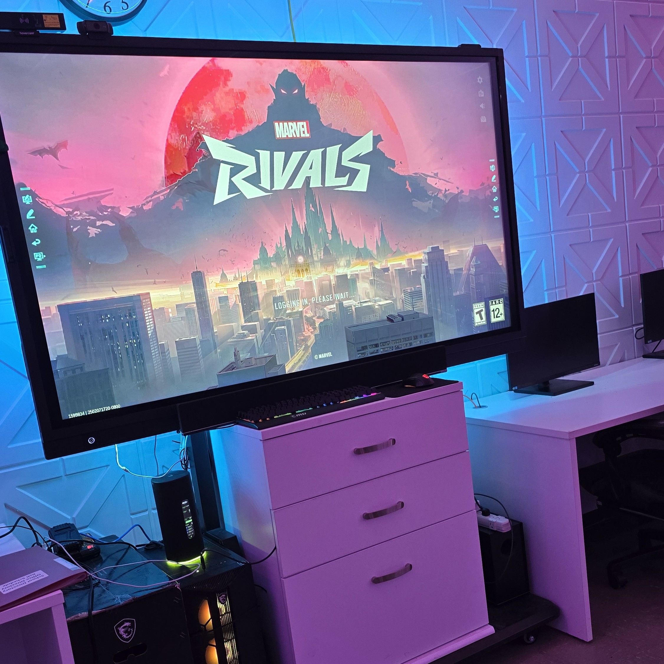 Interactive flat screen loading Marvel Rivals