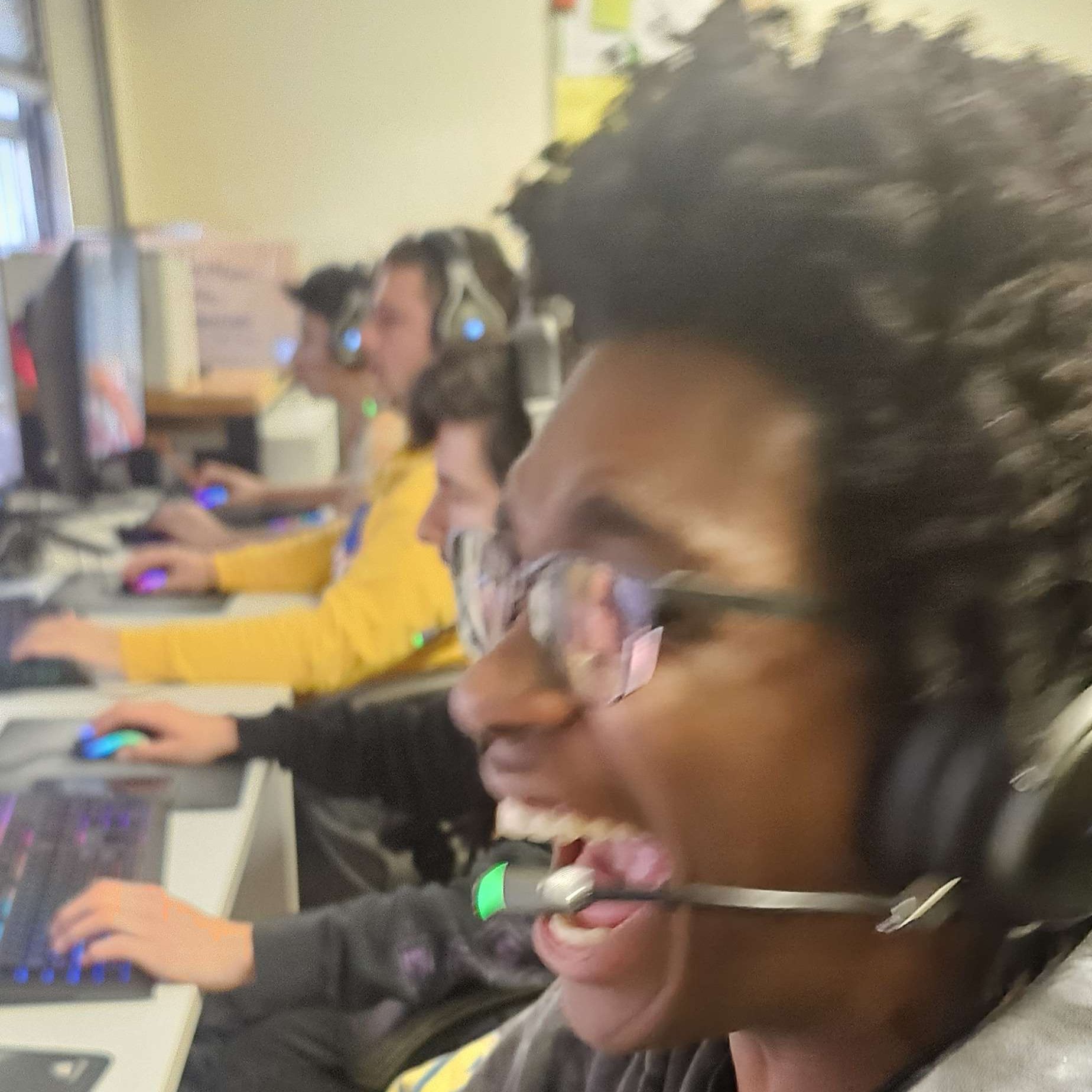 Students reacting while playing